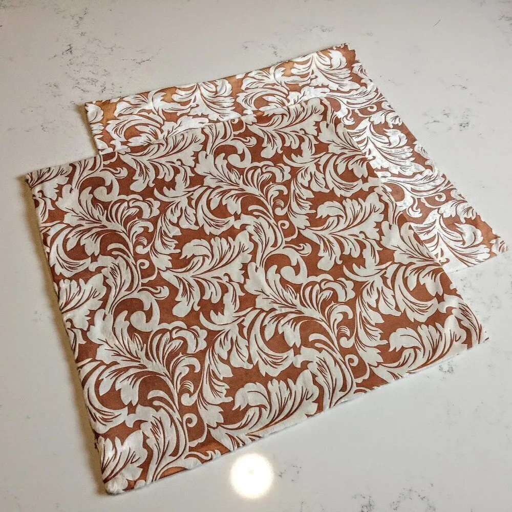 Vintage French Silk Print Pillow Sham Covers